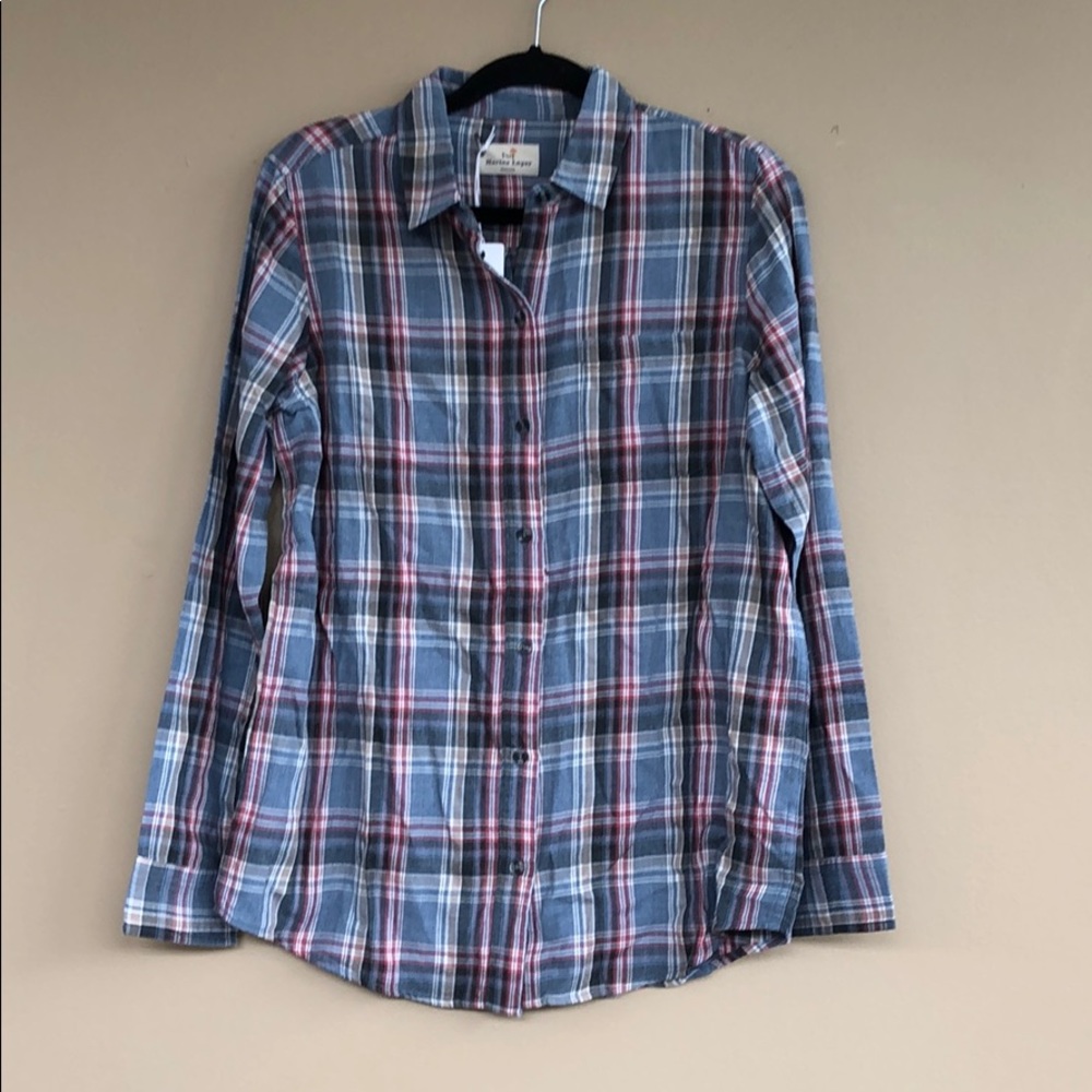 NEW • Marine Layer • Marigold Plaid Button Down - Picture 5 of 7